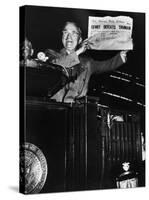 Victorious President Harry Truman Displaying Chicago Daily Tribune Headline, Dewey Defeats Truman-W^ Eugene Smith-Stretched Canvas