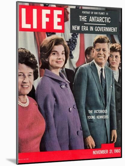Victorious Young Kennedys, President-elect John Kennedy with Wife and Mother, November 21, 1960-Paul Schutzer-Mounted Photographic Print