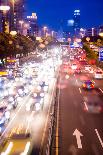 Double Exposure of Night Traffic Scene-victorn-Photographic Print