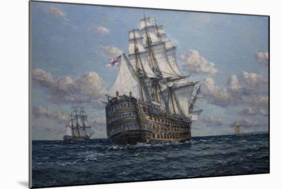 'Victory' Flagship of Vice Admiral Lord Nelson, 2010-John Sutton-Mounted Giclee Print