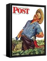 "Victory Garden," Saturday Evening Post Cover, August 7, 1943-Howard Scott-Framed Stretched Canvas