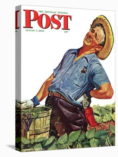 "Victory Garden," Saturday Evening Post Cover, August 7, 1943-Howard Scott-Stretched Canvas