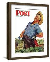 "Victory Garden," Saturday Evening Post Cover, August 7, 1943-Howard Scott-Framed Giclee Print