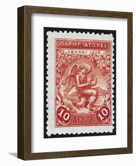 Victory. Greece 1906 Olympic Games 10 Lepta, Unused-null-Framed Giclee Print