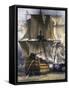 Victory, Horatio Nelson's Ship at Battle of Trafalgar, October 21, 1805, Detail, Spain-null-Framed Stretched Canvas