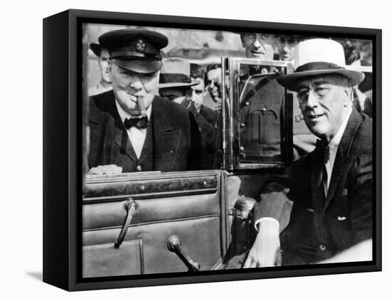 'Victory Is Everywhere,' Said Winston Churchill as He Greeted President Franklin Roosevelt-null-Framed Stretched Canvas