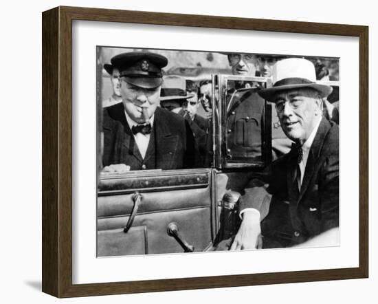 'Victory Is Everywhere,' Said Winston Churchill as He Greeted President Franklin Roosevelt-null-Framed Photo