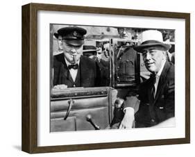 'Victory Is Everywhere,' Said Winston Churchill as He Greeted President Franklin Roosevelt-null-Framed Photo