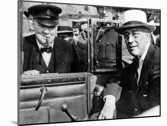 'Victory Is Everywhere,' Said Winston Churchill as He Greeted President Franklin Roosevelt-null-Mounted Photo
