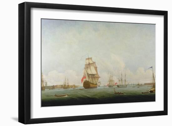 Victory Leaving Portsmouth-Captain William Elliott-Framed Giclee Print