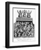Victory of Cali over the Giant Mahish A'Sura, with the Idols of the Temple of Jagannath, 1809-J Chapman-Framed Giclee Print