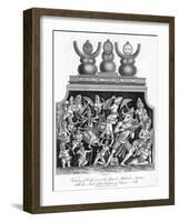 Victory of Cali over the Giant Mahish A'Sura, with the Idols of the Temple of Jagannath, 1809-J Chapman-Framed Giclee Print