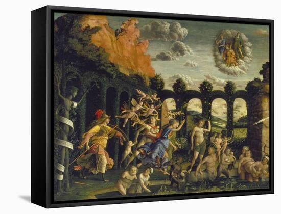 Victory of Virtue over Vice-Andrea Mantegna-Framed Stretched Canvas