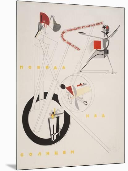 Victory Over the Sun, 1. Part of the Show Machinery-El Lissitzky-Mounted Premium Giclee Print