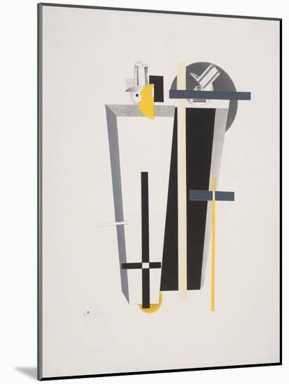 Victory Over the Sun, 9. Gravediggers-El Lissitzky-Mounted Giclee Print