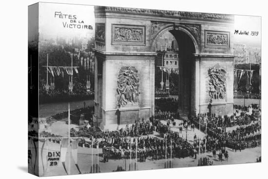 Victory Parade, Paris, 14th July 1919-null-Stretched Canvas