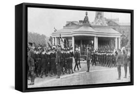 Victory Parade Passing the Victoria Memorial and Buckingham Palace, London, 19 July, 1919-null-Framed Stretched Canvas