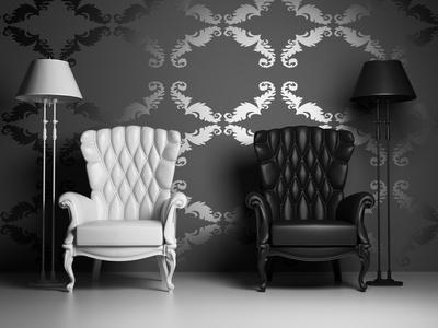 White And Black Armchairs