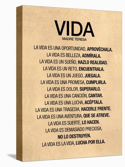 Vida por Madre Teresa Poema-null-Stretched Canvas