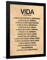 Vida por Madre Teresa Poema-null-Framed Poster