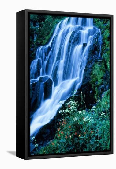 Vidae Falls Waterfall in Crater Lake National Park, Oregon, USA-Roland Gerth-Framed Stretched Canvas