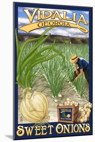 Vidalia, Georgia - Onion Field-Lantern Press-Mounted Art Print