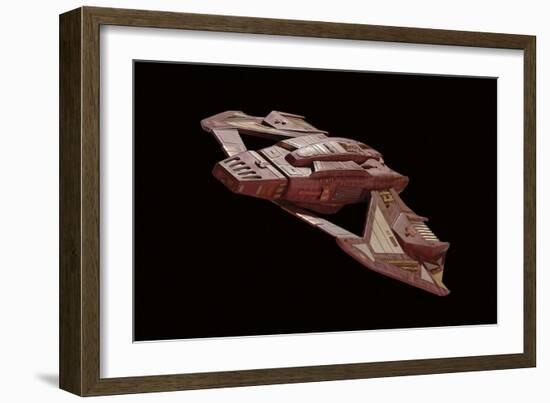 Vidiian Spacecraft Model with Open Wings-null-Framed Giclee Print