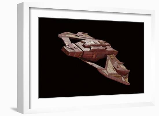 Vidiian Spacecraft Model with Open Wings-null-Framed Giclee Print