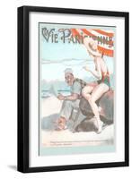 Vie Parisienne, French Beach Scene-null-Framed Art Print