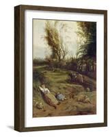 Viehweide Mit Schlafender Frau-Jan Siberechts-Framed Giclee Print