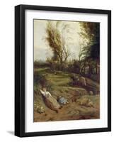 Viehweide Mit Schlafender Frau-Jan Siberechts-Framed Giclee Print