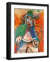 Vieil Homme Assis Mougins, c.1970-Pablo Picasso-Framed Art Print