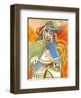 Vieil Homme Assis Mougins, c.1970-Pablo Picasso-Framed Art Print