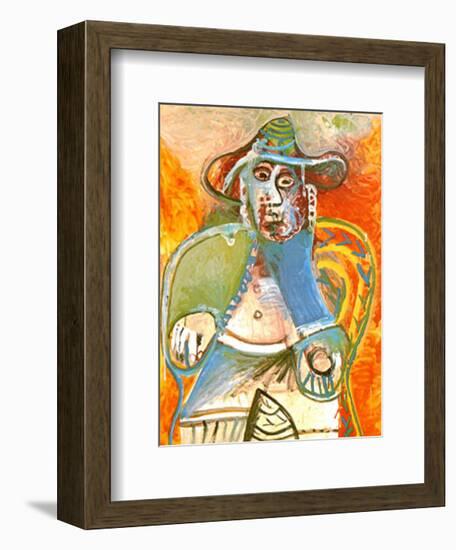 Vieil Homme Assis Mougins, c.1970-Pablo Picasso-Framed Art Print