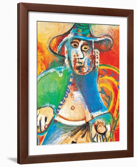 Vieil Homme Assis Mougins, c.1970-Pablo Picasso-Framed Art Print
