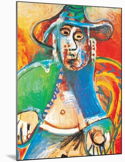 Vieil Homme Assis Mougins, c.1970-Pablo Picasso-Mounted Art Print