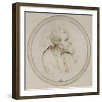 Vieillard à mi-corps, la tête de profil-Leonardo da Vinci-Framed Giclee Print