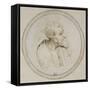 Vieillard à mi-corps, la tête de profil-Leonardo da Vinci-Framed Stretched Canvas