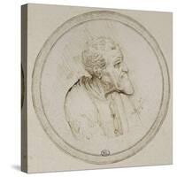 Vieillard à mi-corps, la tête de profil-Leonardo da Vinci-Stretched Canvas