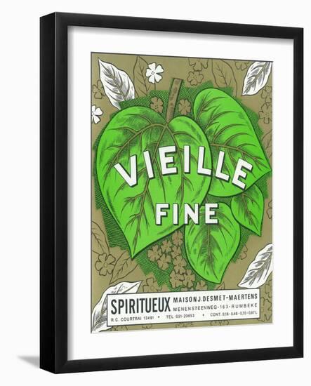Vieille Fine Wine Label - Europe-Lantern Press-Framed Art Print