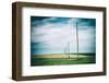 Vielbrunn, Hesse, Germany, Old Power Supply Lines Above Fields-Bernd Wittelsbach-Framed Photographic Print