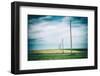 Vielbrunn, Hesse, Germany, Old Power Supply Lines Above Fields-Bernd Wittelsbach-Framed Photographic Print