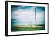 Vielbrunn, Hesse, Germany, Old Power Supply Lines Above Fields-Bernd Wittelsbach-Framed Photographic Print