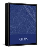 Vienna, Austria Blue Map-null-Framed Stretched Canvas