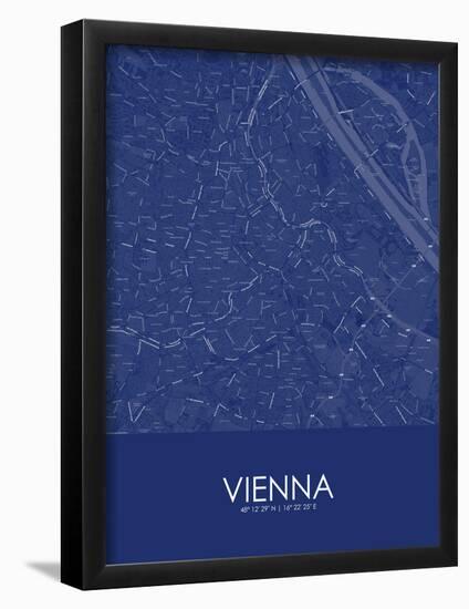 Vienna, Austria Blue Map-null-Framed Poster