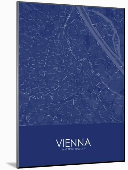 Vienna, Austria Blue Map-null-Mounted Poster