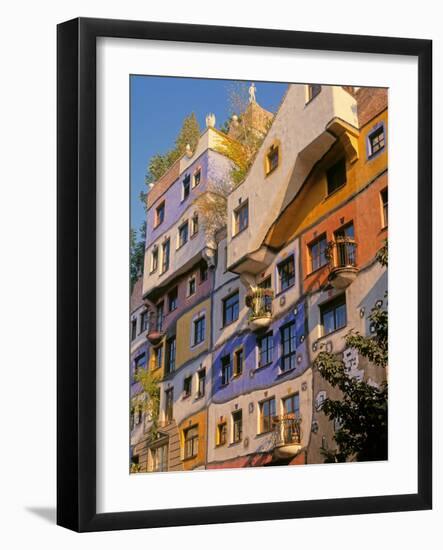 Vienna, Austria. Facade of Hundertwasserhaus, an apartment block designed by architect and artis...-null-Framed Photographic Print