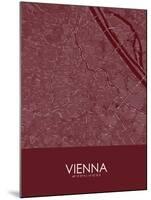 Vienna, Austria Red Map-null-Mounted Poster