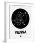 Vienna Black Subway Map-NaxArt-Framed Art Print