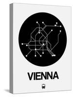 Vienna Black Subway Map-NaxArt-Stretched Canvas